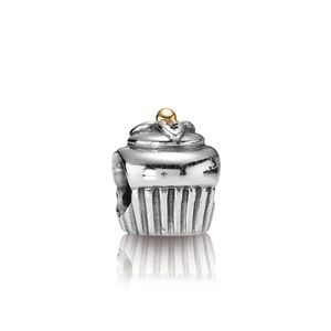 Authentic pandora sterling silver gold cupcake